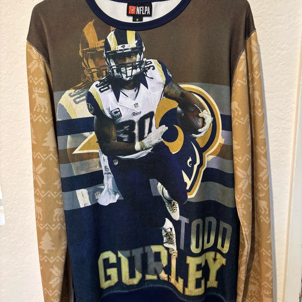 Todd Gurley NFLPA Sweater Medium Los Angeles Rams NFL Holiday Christmas LA Rare